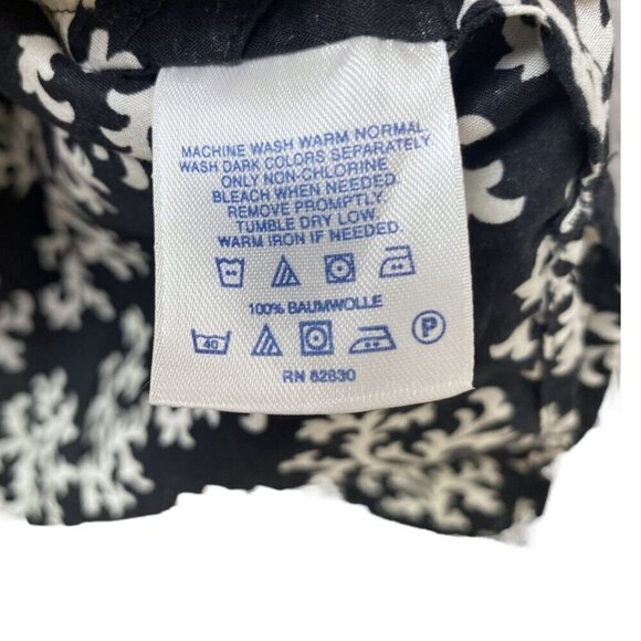 LANDS END Tunic Top XL Womens Beach Coverup Cotton Black White Cotton - Picture 11 of 11